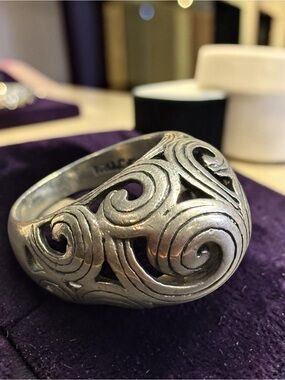 Sterling Silver Swirl Dome Ring - Silver Women's Jewelry